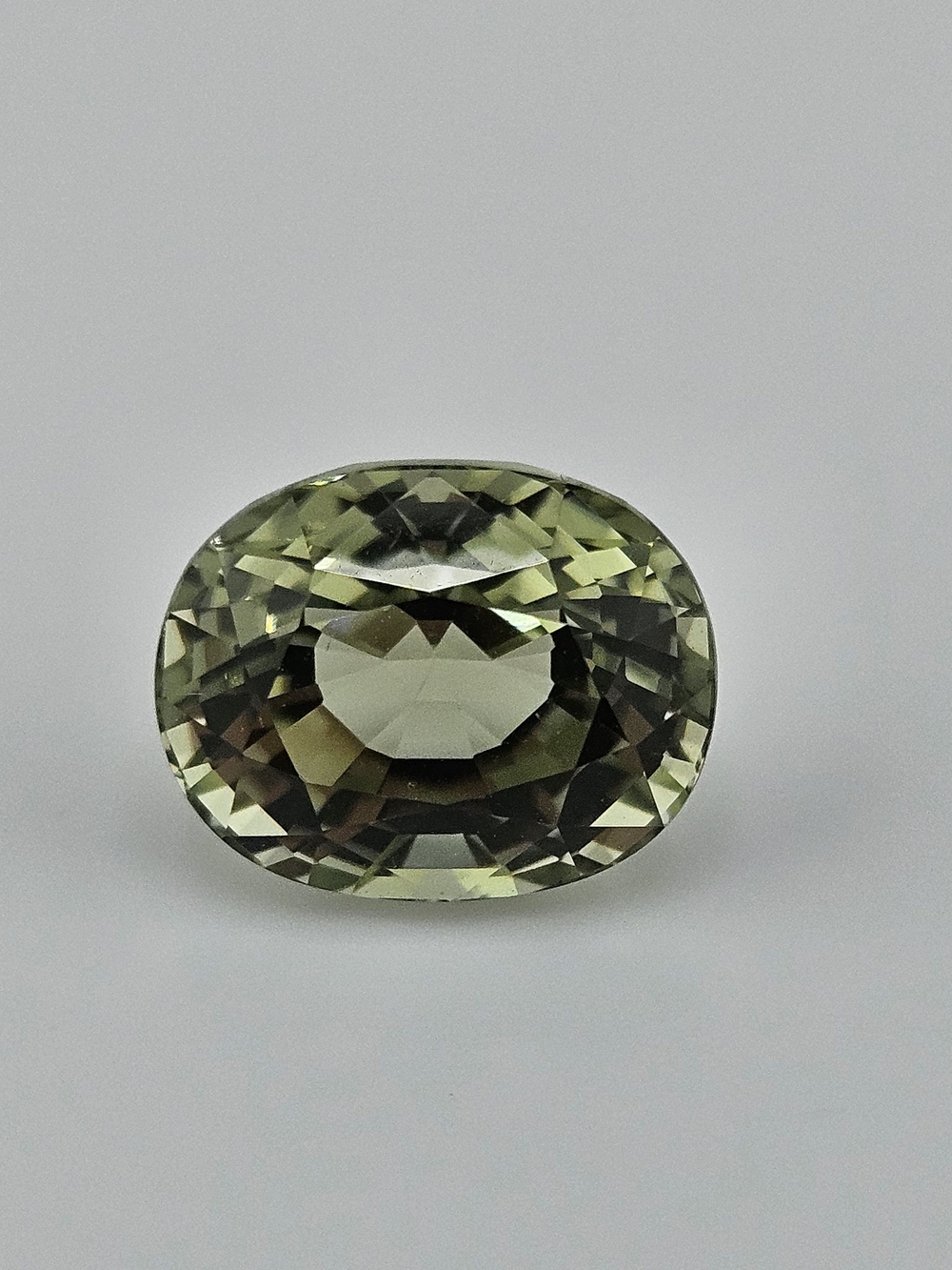 Certified 8.90 Carat Oval-Cut Mint Green Tourmaline